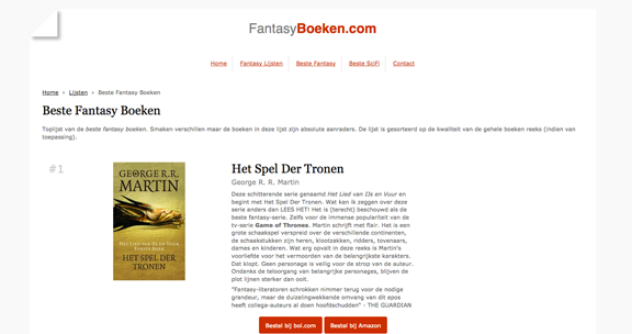 FantasyBoeken.com website screenshot