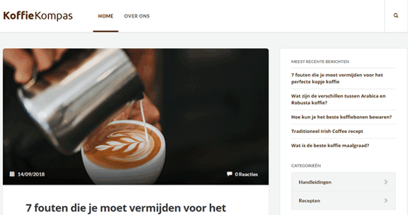 KoffieKompas website screenshot